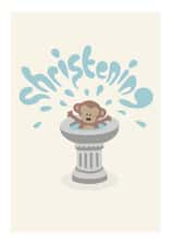 christening monkey Christening Card 5408 created by Roisin Cafferty