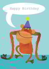 birthday card, happy birthday, orangutan, cute and funny created by Kali Stileman