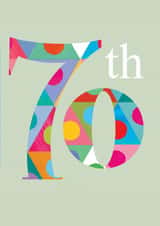 70th birthday card, 70th, milestone, cool and colourful created by Kali Stileman