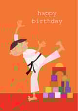 birthday card, happy birthday, martial arts, cute and funny created by Kali Stileman