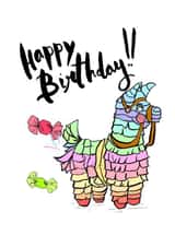 birthday pinata Birthday Card 28173 created by Emily Hline Illustration