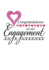 LOVE HEARTS engagement card - pink and black created by Gellie Design