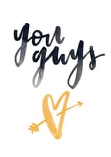 Cute Typography Anniversary Card / Wedding Card - Couple - You Guys created by Bee Davies