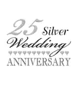25th silver Anniversary Card 5825 created by Gellie Design