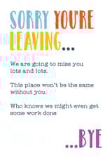 BYE FUNNY Leaving Card 5061 created by Silly Prints