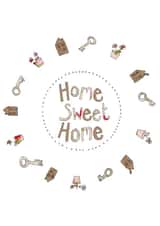 Home Sweet Home, New Home card illustrated by Amy Cockcroft created by Ryland Studios
