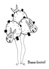 Baaa-loons! Fun sheep celebration card created by Eweniverse