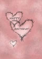 hearts pink Birthday Card 25927 created by andersonartstudio