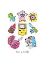 90s gameboy Birthday Card 5836 created by Emily Hline Illustration