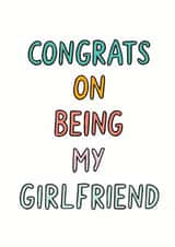 congrats girlfriend Valentines Day Card 5223 created by Veronica Dearly