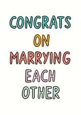 Multicolour wedding day card created by Veronica Dearly