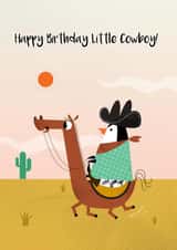 cowboy penguin Birthday Card 5490 created by Last Week