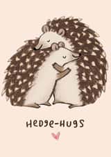 Cute Hedgehog Pun Anniversary Card / Valentines Day Card - Hedge Hugs created by Sophie Corrigan
