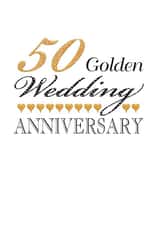 Cute Golden Anniversary Card - 50 Years - 50 Golden Wedding Anniversary created by Gellie Design