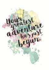 World map adventures - wedding card created by Bookishly