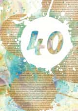 milestone 40 Birthday Card 27777 created by Bookishly