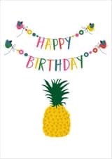 Classic Birthday Card - Pineapple - Birds created by Claire Giles