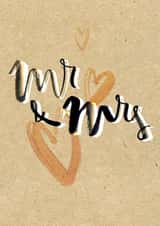 Mr & MRS wedding card - craft paper created by Bee Davies