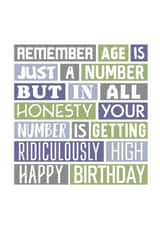 Funny Birthday Card For Friend - Age Is Just A Number created by SixElevenCreations