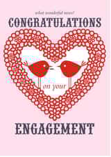 Red birds - congratulations on your engagement created by Claire Giles