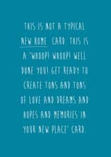 Cheeky Typography New Home Card - This Is Not A Typical New Home Card created by Coulson Macleod