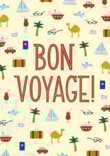 Cute Good Luck Card - Travel Motifs - Bon Voyage! created by Kay Wolfersperger