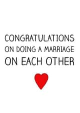 Congrats on the wedding - Red heart card created by Offhand Cards