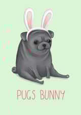 pug bunny Just because Card 1754 created by Katie Corrigan