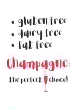 Cheeky Birthday Card - Gluten Free - Dairy Free - Fat Free - Champagne created by Wink Design - Michelle Roberts