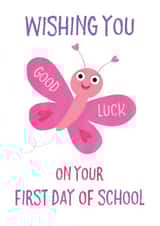 Butterfly pink Good Luck Card 2462 created by Louise Gardner