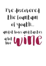 The fountain of youth is wine card created by Wink Design - Michelle Roberts