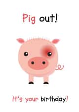 pig animal Birthday Card 5493 created by Made by Man