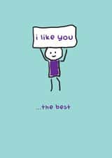 Cute Stick Figure Anniversary Card / Valentines Day Card - I Like You...The Best created by Redback Cards