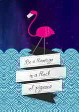 flamingo pink Just because Card 1212 created by Vektorama
