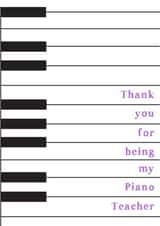 piano teacher Thank You Card 6826 created by Let's Dream