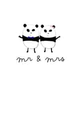 Mr & Mrs Panda card - Cute wedding card created by Rachel Storey Illustration
