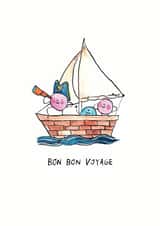 Cute Leaving Card - Sweet Pun - Bon Bon Voyage created by Jelly Armchair