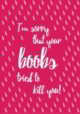 cancer boobs Thinking of you Card 3989 created by PaperJam Print Co.
