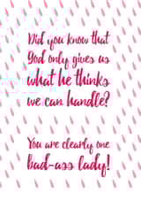 cancer bad-ass Thinking of you Card 3990 created by PaperJam Print Co.