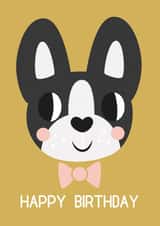 boston terrier Birthday Card 1853 created by Claire Stamper