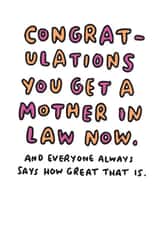 Funny mother-in-law wedding card created by Veronica Dearly