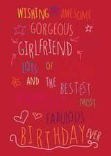 Happy Birthday Gorgeous Girlfriend - Love You - Birthday Card created by Love and Happy Stuff
