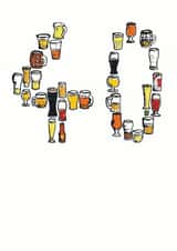 40 beer Birthday Card 6998 created by A Ray of Sunshine Cards