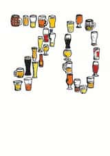 70th 70 Birthday Card 7000 created by A Ray of Sunshine Cards