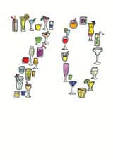 70th 70 Birthday Card 7004 created by A Ray of Sunshine Cards