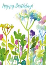flowers watercolour Birthday Card 7158 created by Diana Fegredo