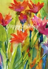 flowers watercolour Birthday Card 7159 created by Diana Fegredo