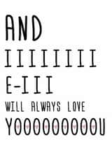 Funny Valentines Day Card - Whitney Houston - I Will Always Love You created by Happy Little Vegemite