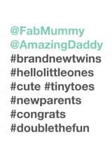 twins baby New Baby Card 3711 created by Bow & Bell