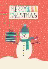 Snowman present Christmas card created by Jessica Hogarth